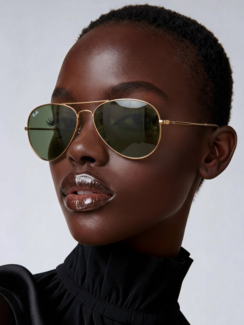 NWOB Ray-Ban RB 3454L 001/71 Gold Frame Aviator Sunglasses with Grey Lenses